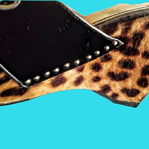 PRADA ✴️Animal Print/Calf Hair/Pony ✴️Platform Wedge Sandals/Slides Orig $675 - Picture 6 of 14